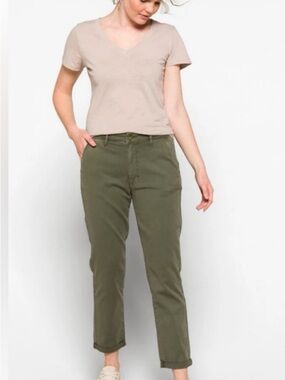 Cosmic Blue Love Olive Green High Rise Straight Leg Jeans Size 31